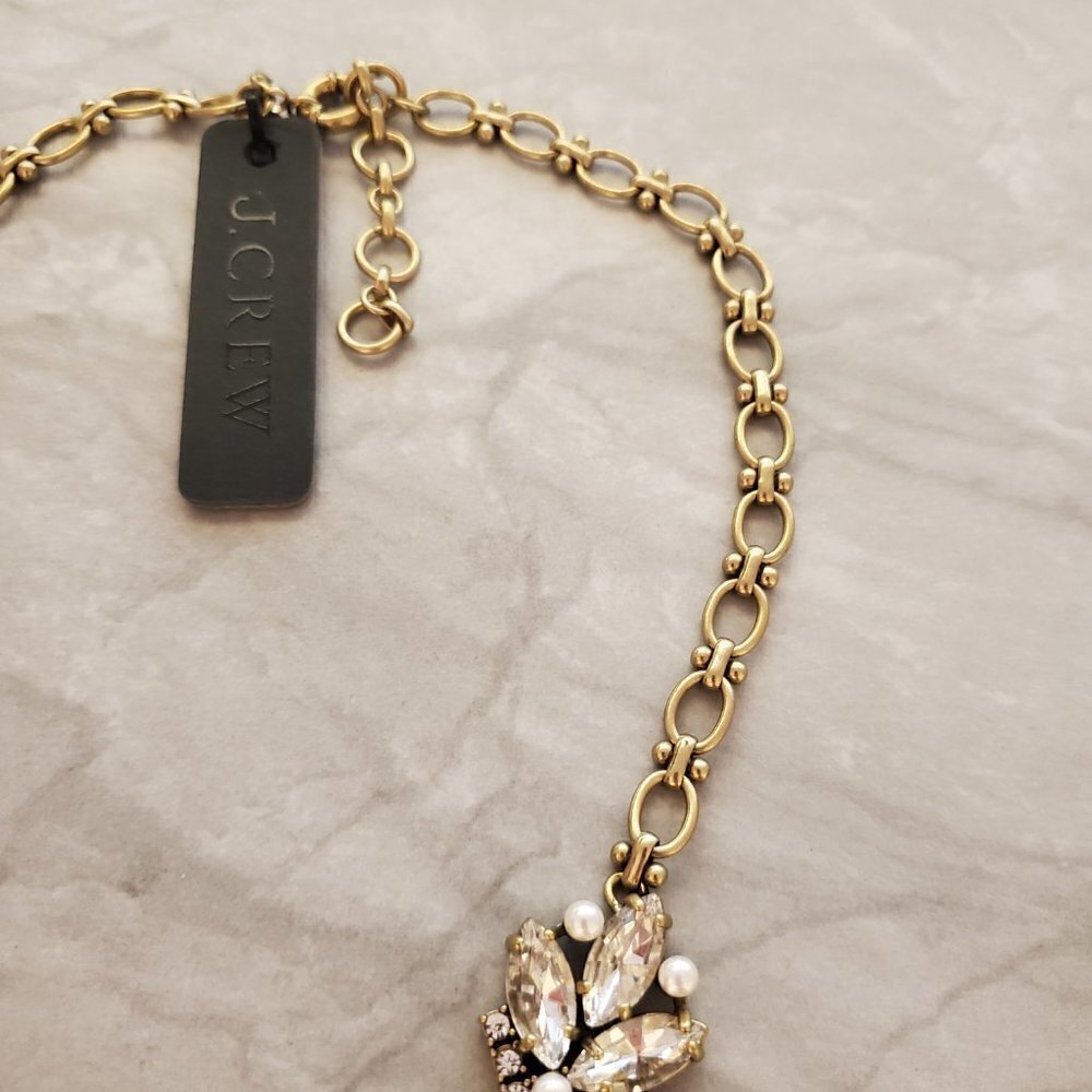 ✨ NEW J.Crew Pearl Rhinestones Crystal Cone Cluster Wedding Bridal Statement ✨ - Picture 3 of 13